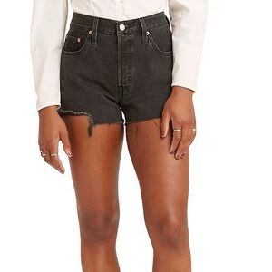 NWT Levi’s 501 high rise black original style jean shorts size 26